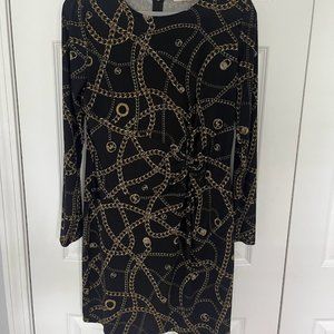 Black and Gold Michael Kors Twist Dress - M